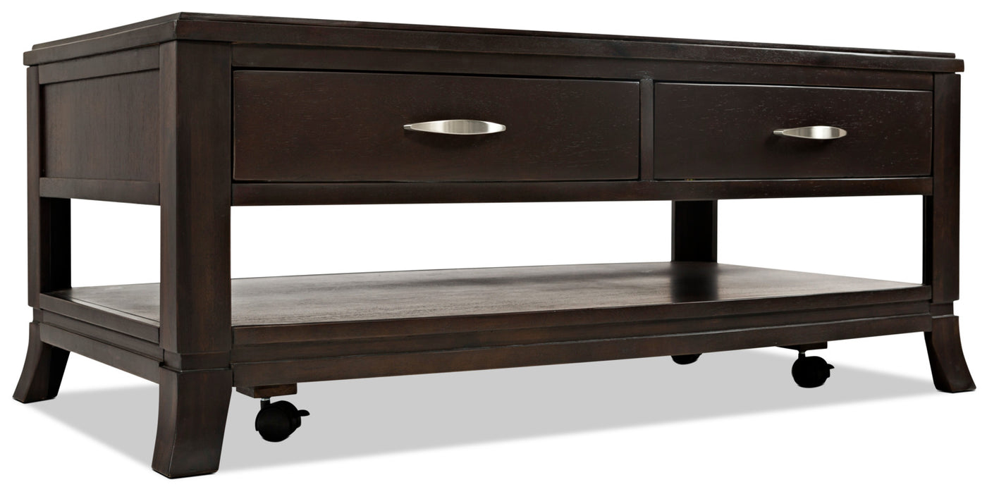 Downtown Coffee Table With Casters Merlot The Brick