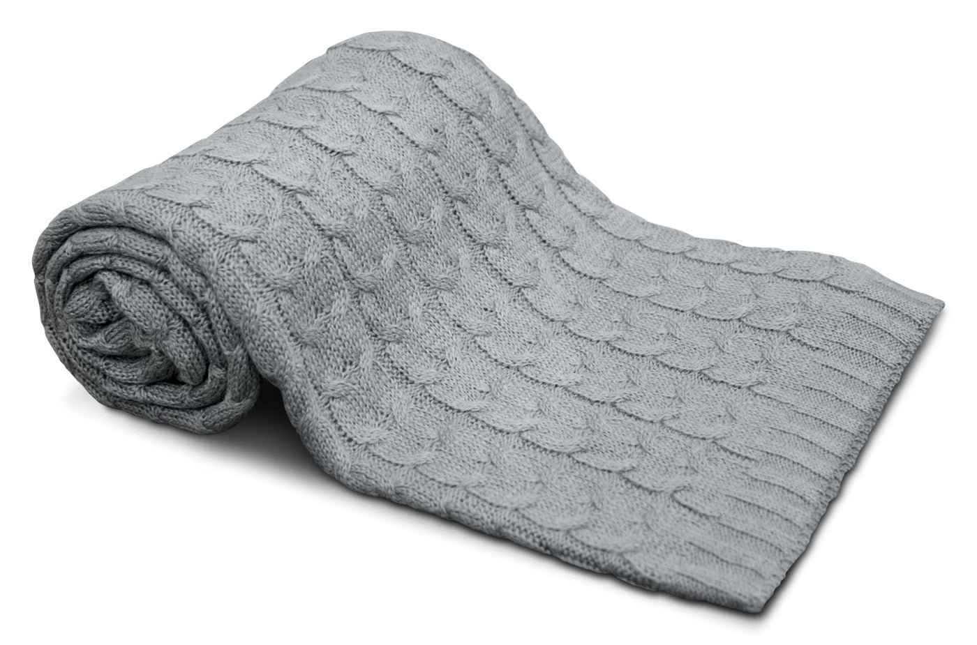 Cable Knit Throw Grey The Brick