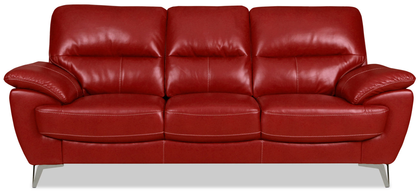olivia leather-look fabric sofa