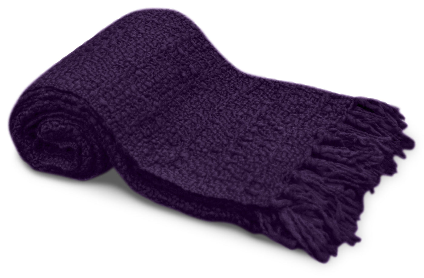 Knit Throw With Tassels Purple The Brick