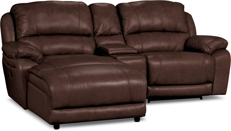 Marco Leather Sectional with Chaise Power Recliner | The Brick