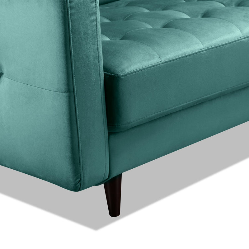 Devlin Velvet Loveseat - Green | The Brick