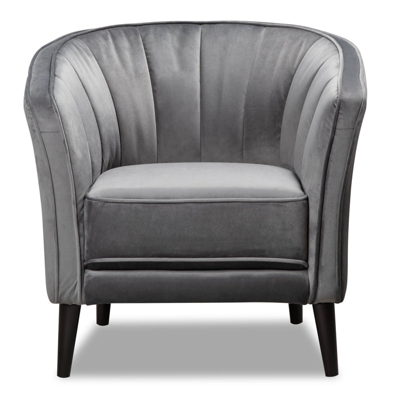 Brinley Velvet Accent Chair - Grey | The Brick