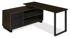 Dropship Computer Desk 48 With Storage Shelves Student Study Writing Table  For Home Office Modern Simple Style PC Laptop Table Rustic Black Metal  Frame Brown to Sell Online at a Lower Price