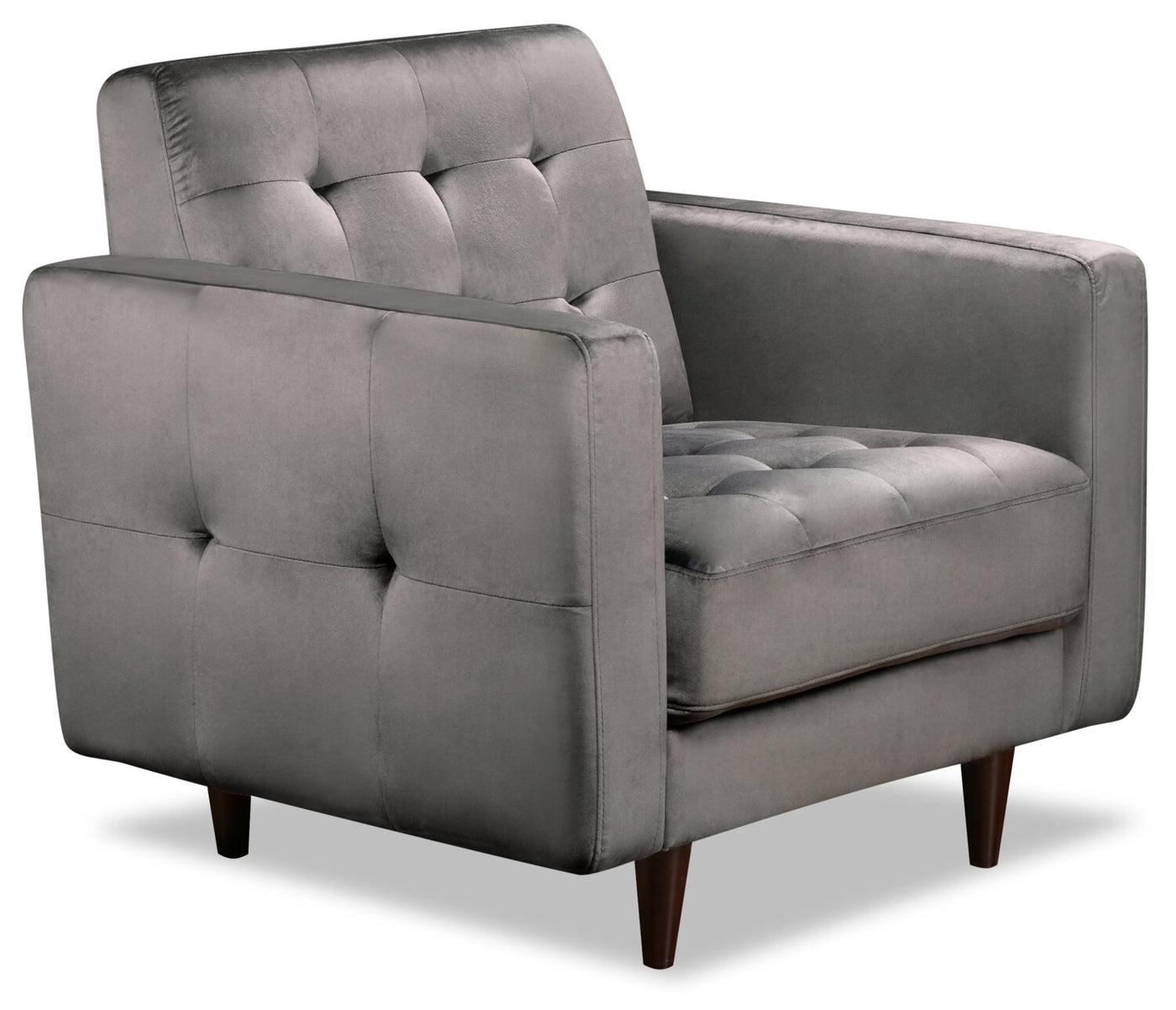 devlin velvet chair  dark grey