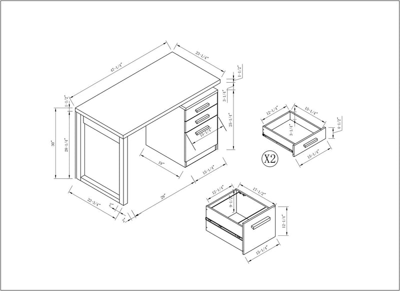 Oscar Reversible Desk - Espresso | The Brick