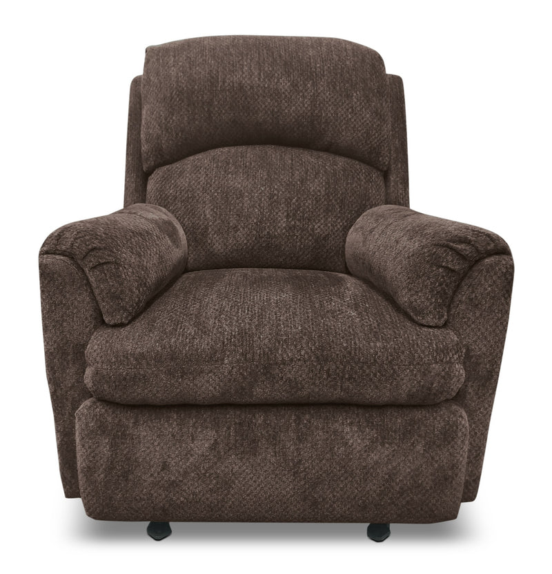 Baron Chenille Power Recliner Brown The Brick