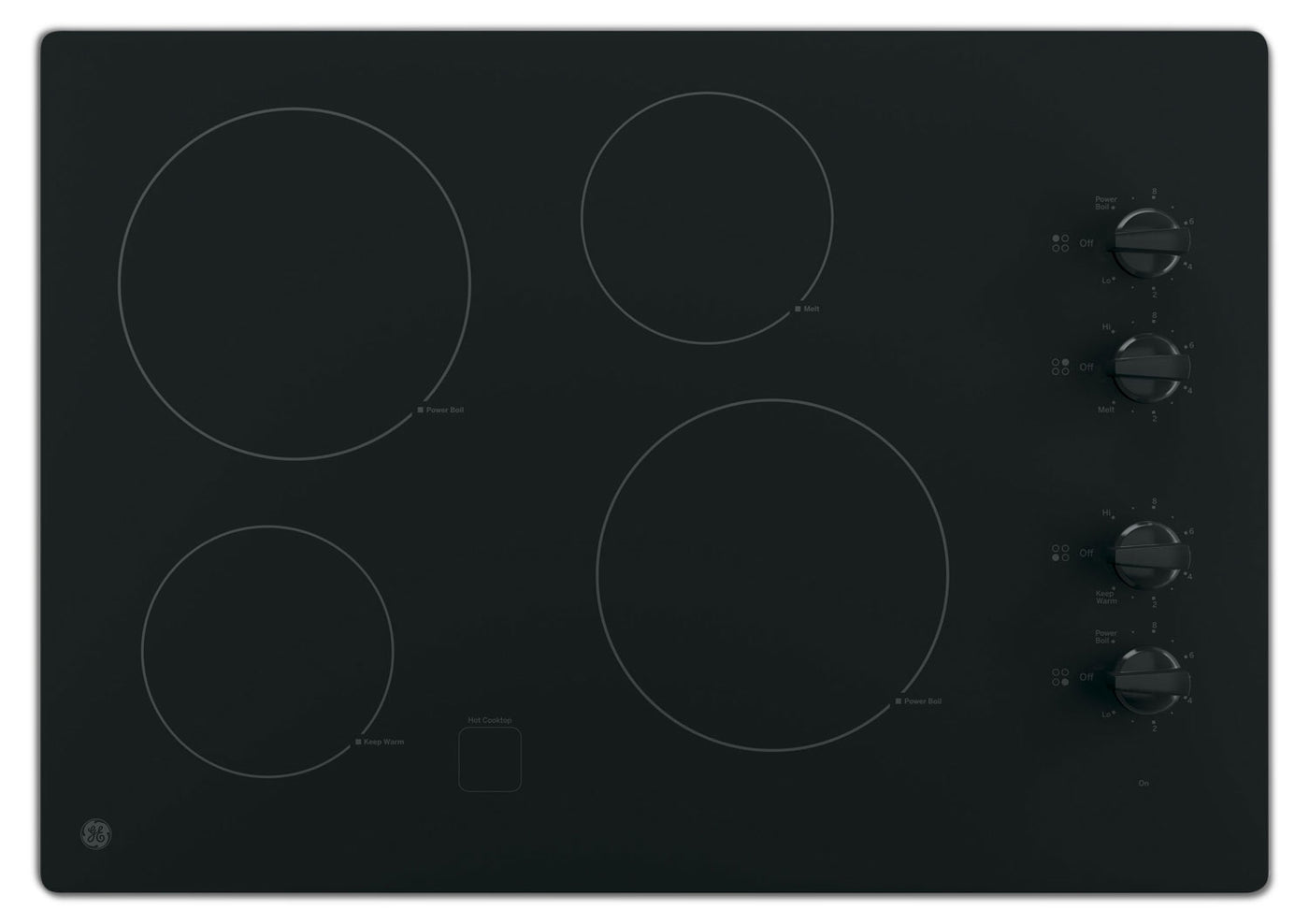 Ge 30 Electric Cooktop With Built In Knob Control Black The Brick