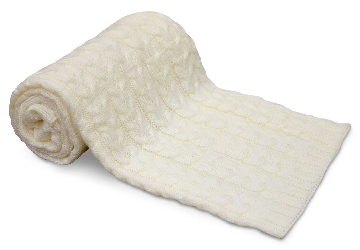 Cable Knit Throw Ivory The Brick
