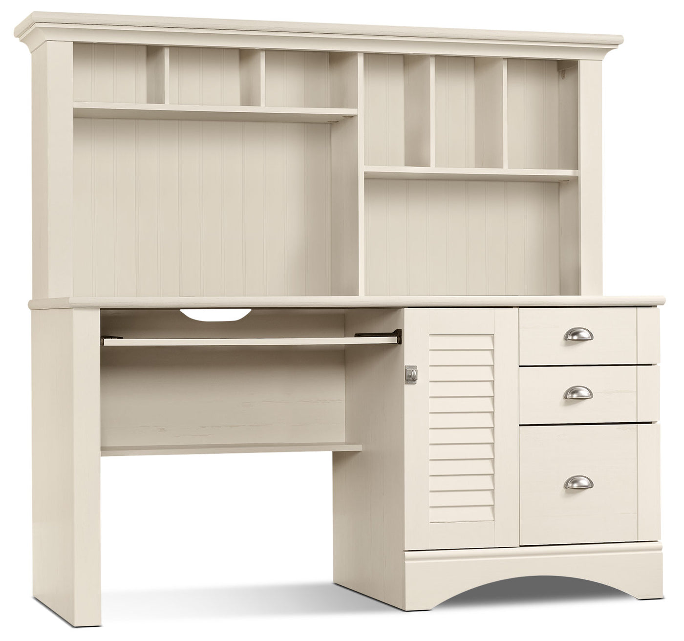 Harbor View Desk With Hutch Antiqued White The Brick