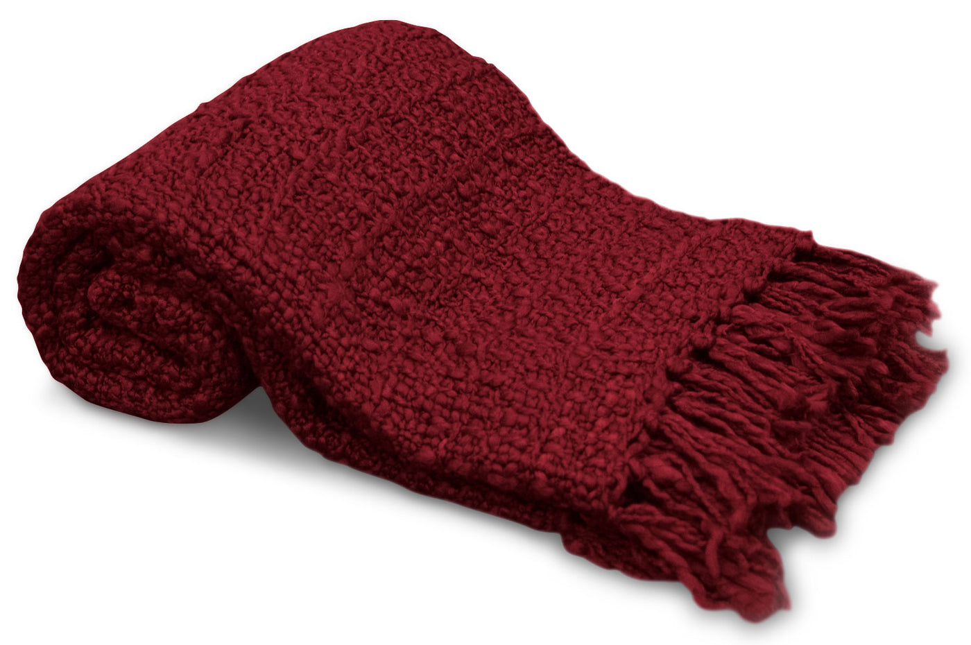 Knit Throw With Fringe Red The Brick