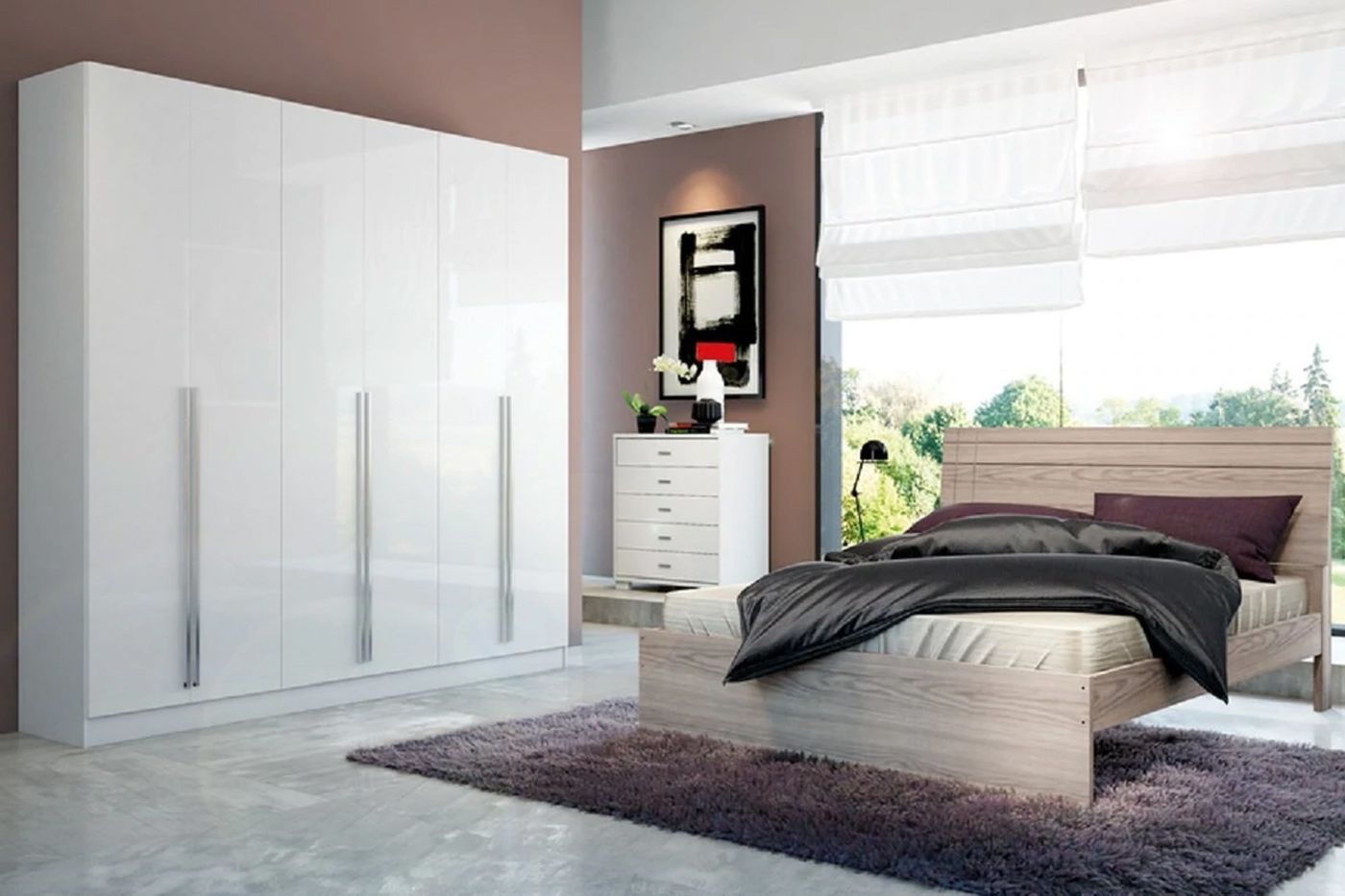 Kumasi Wardrobe - High Gloss White