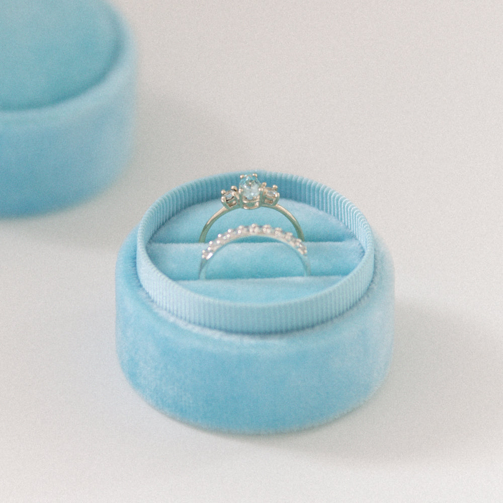 light blue ring box