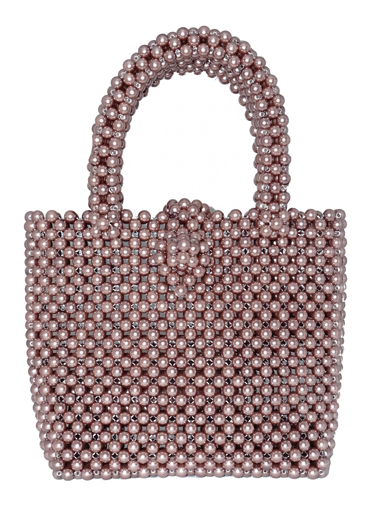 rose gold beaded bag