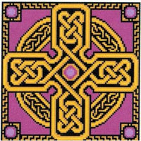 Amethyst Celtic Cross - Cross Stitch Pattern