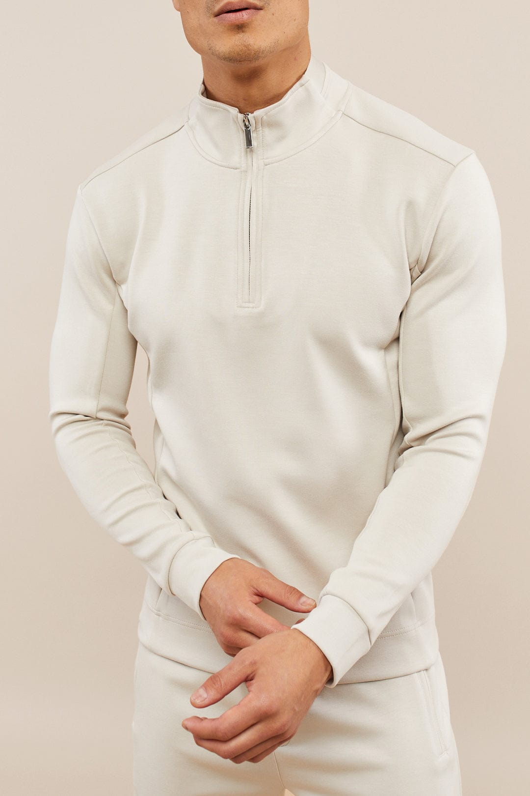 Luxe Half-Zip - Stone - Raith Clothing product image