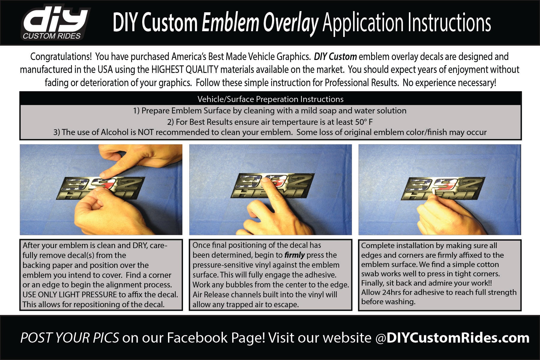 diy custom rides emblem overlay decals installation instructions