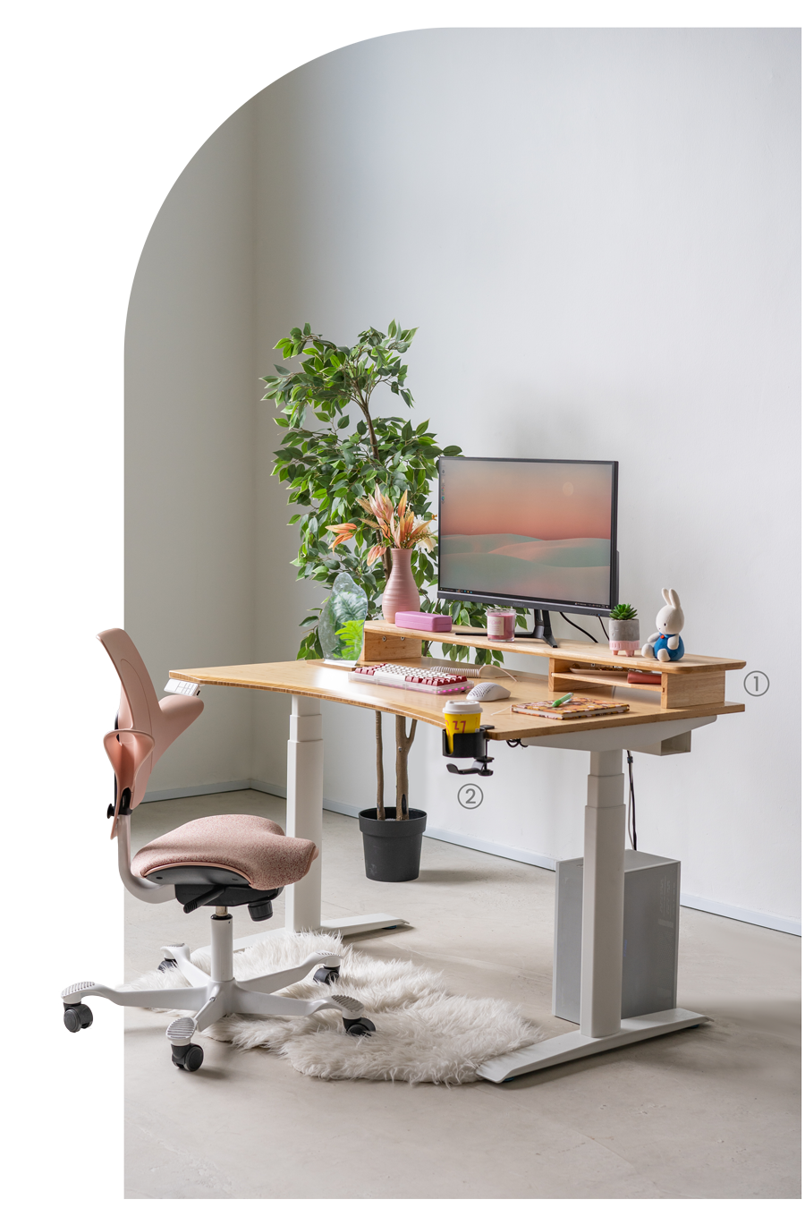 Ascent Bamboo Desk Setup