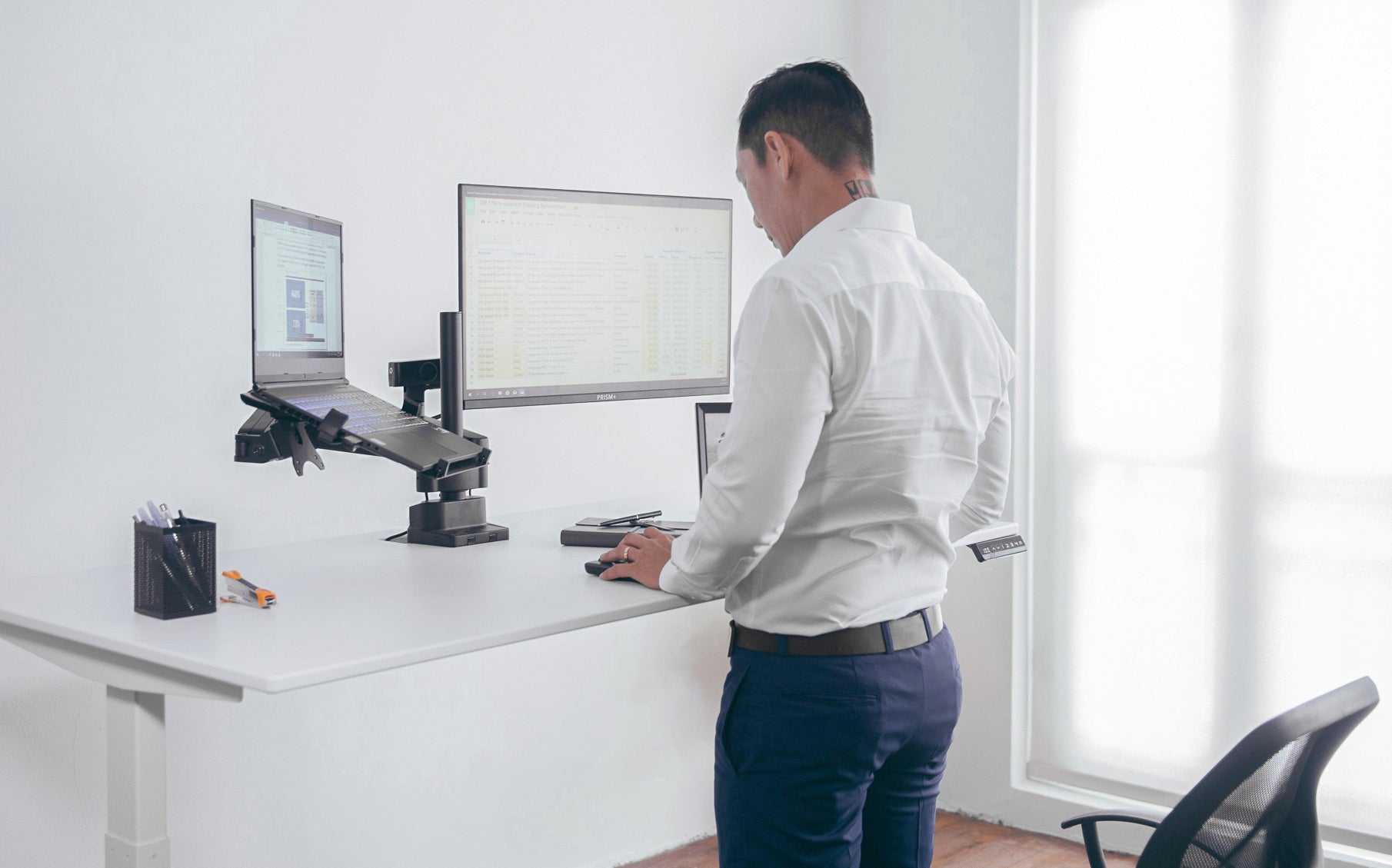 using a standing desk