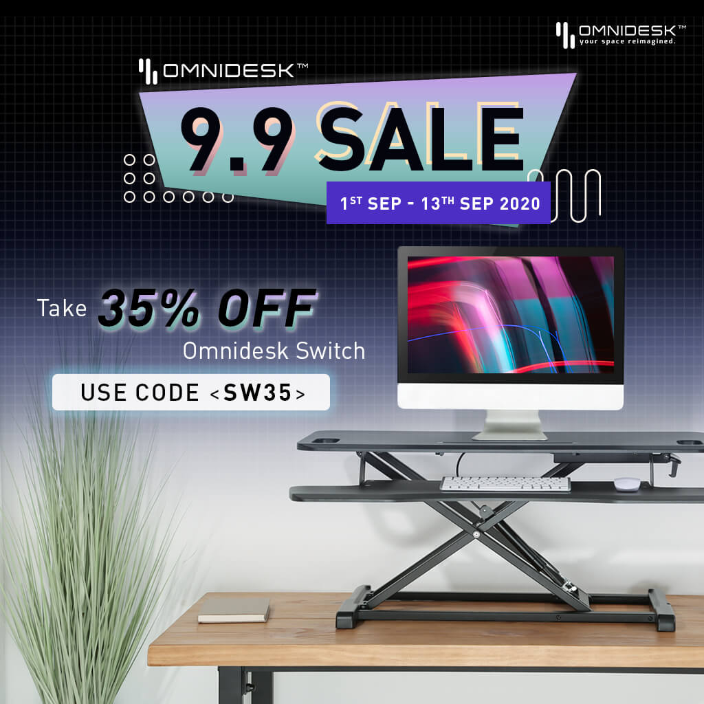 Omnidesk Lite- Budget Standing Desk from $589 Omnidesk Switch - #1 Standing Desk Converter in Singapore