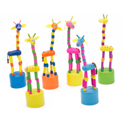 Children Safety Wooden Giraffe Push Puppets Swing Body Desktop Toys mCDVJ 
