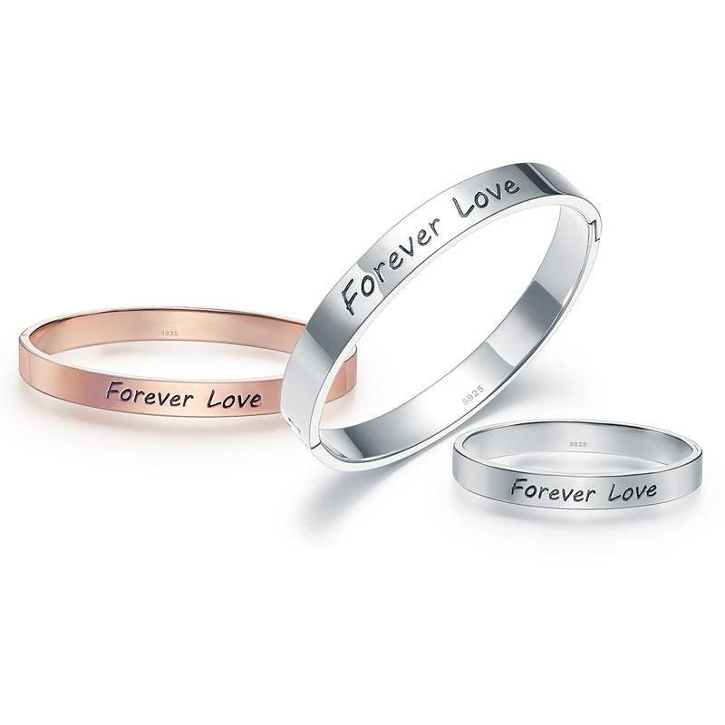 Happy Family 定制親子手鐲 Forever Love 925純銀手鈪爸爸媽媽子女 免費刻字刻名刻日期 Niomi Jewellery