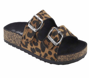 leopard buckle sandals