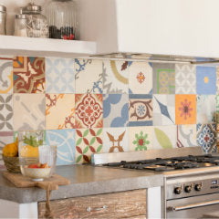 Encaustic Patchwork in an Ibiza kitchen