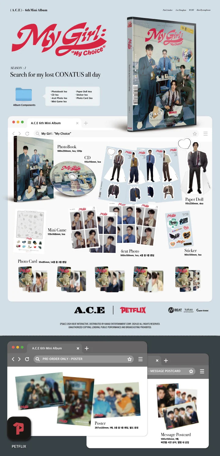 A.C.E - 6TH MINI ALBUM My Girl  My Choice Version 1 Infographic