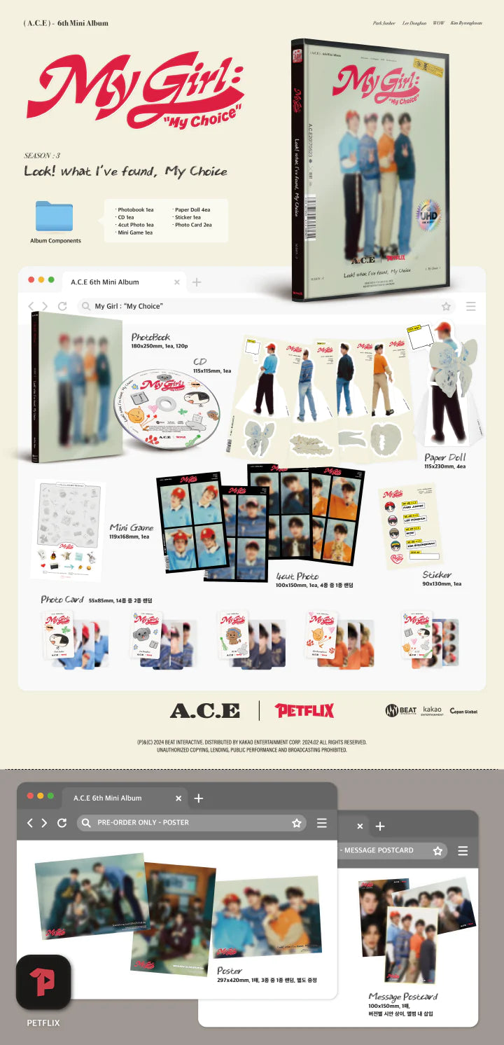 A.C.E - 6TH MINI ALBUM My Girl  My Choice Version 3 Infographic