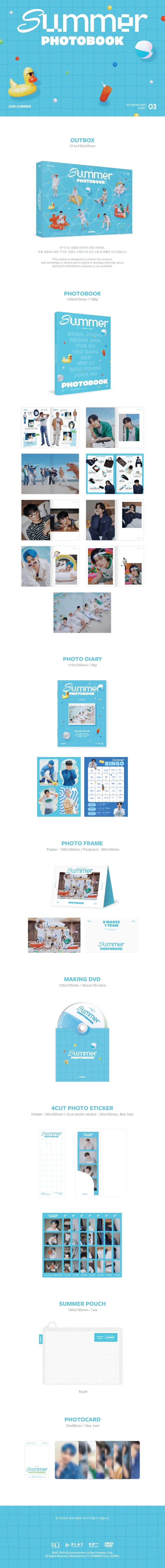 ATEEZ - 2023 SUMMER PHOTOBOOK + GIFT   PHOTOCARD 1EA (OUT OF 8TYPES) Infographic