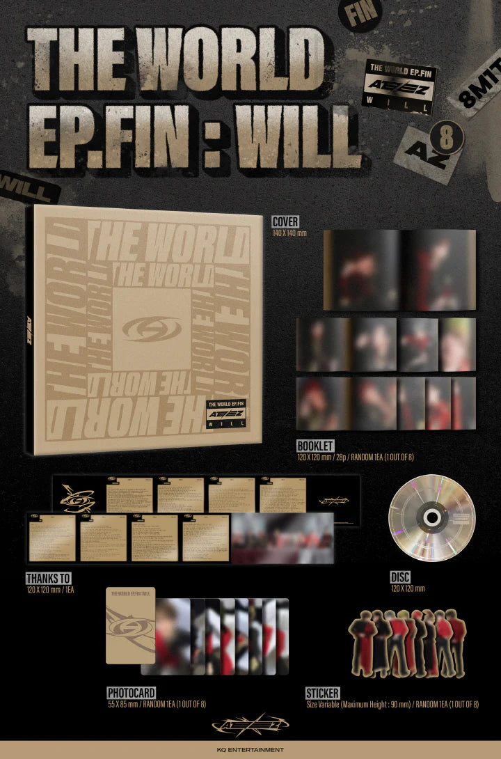 ATEEZ - 2ND FULL ALBUM THE WORLD EP.FIN  WILL Digipak VERSION Infographic