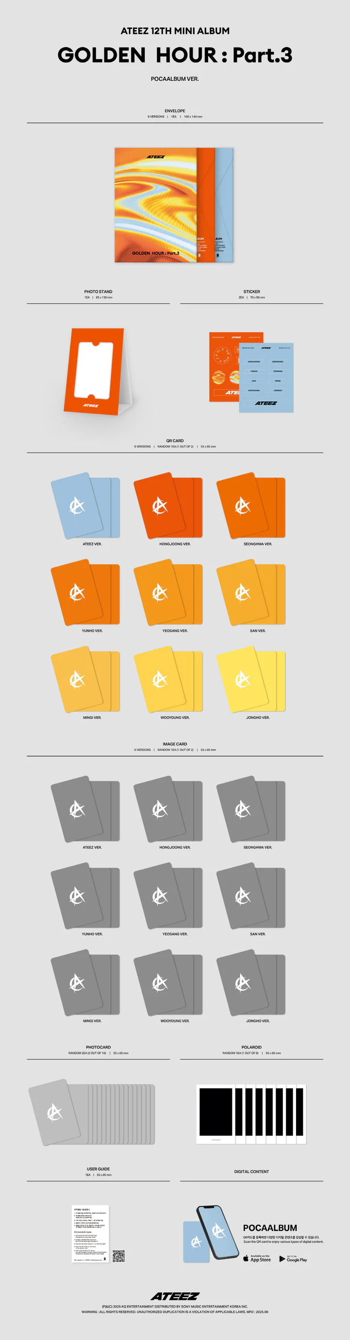 ATEEZ - GOLDEN HOUR Part.3 (12th MINI ALBUM) (POCAALBUM) Infographic
