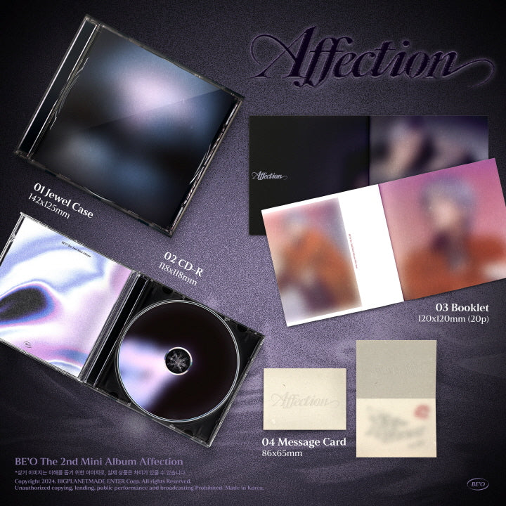 BE'O - The 2nd Mini Album Affection JEWEL CASE version Infographic