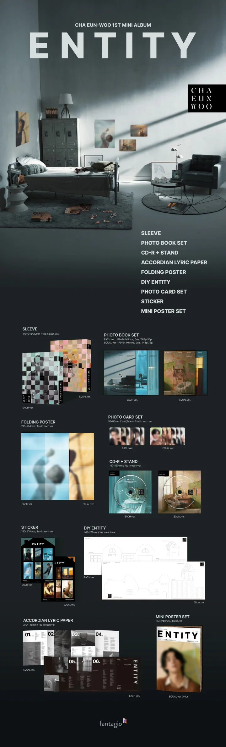 CHA EUN-WOO ASTRO - 1ST MINI ALBUM ENTITY Infographic