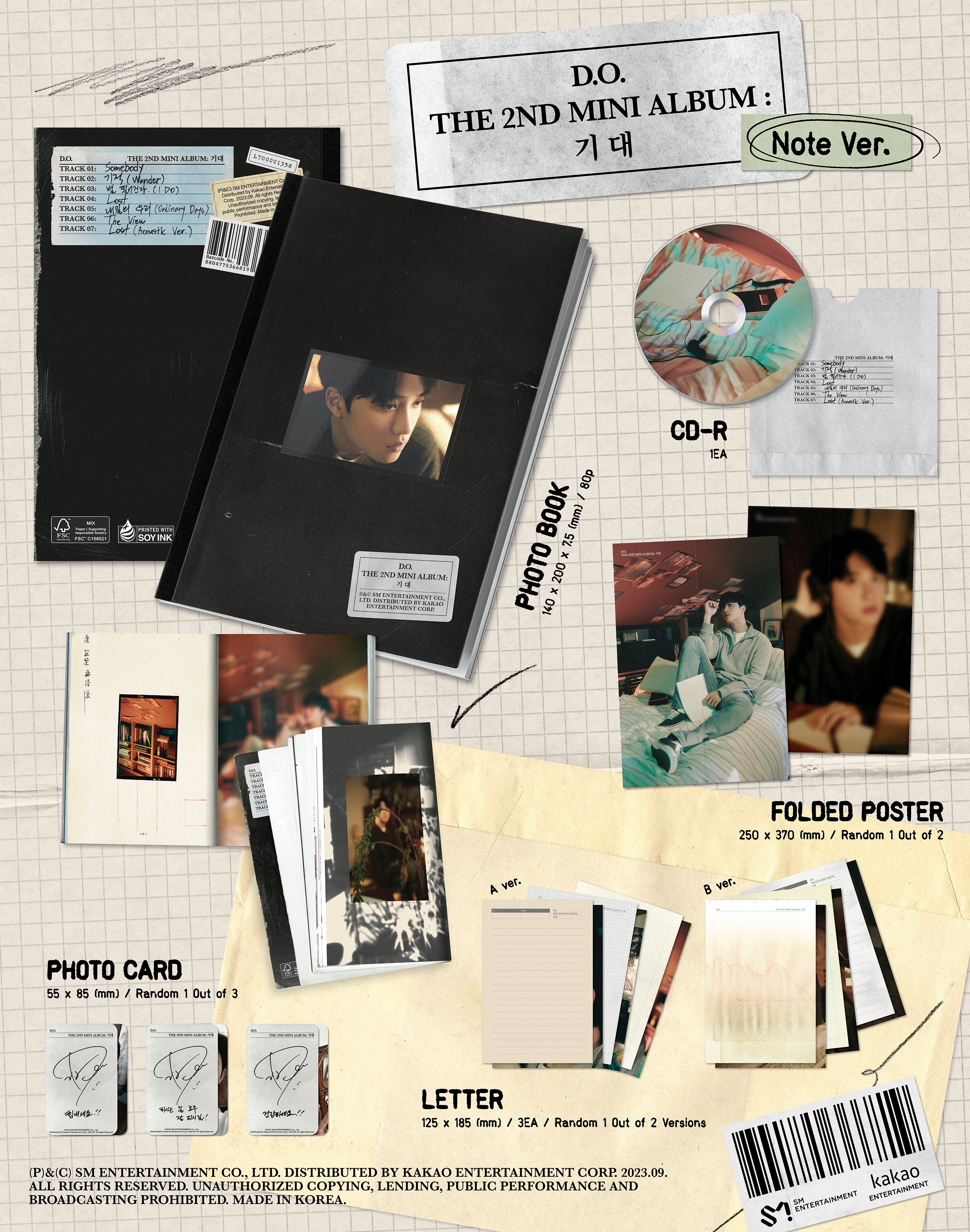 D.O. - 2ND MINI ALBUM EXPECTED Note Version Infographic
