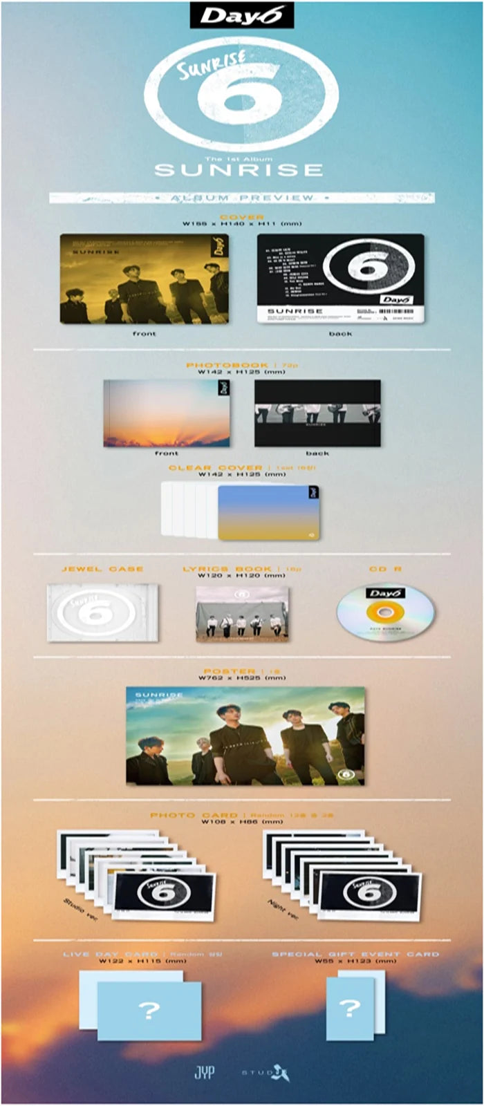 DAY6 - 1ST FULL ALBUM SUNRISE Infographic