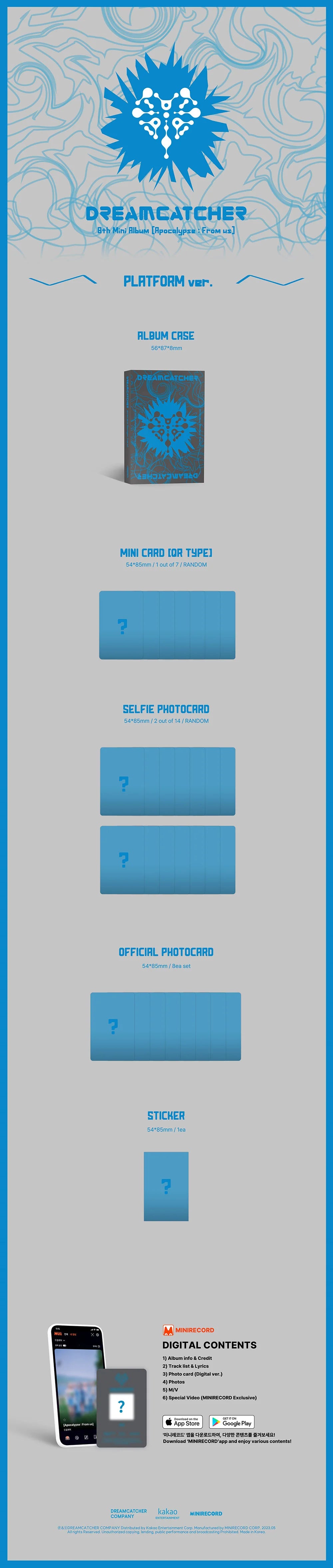 DREAMCATCHER - 8TH MINI ALBUM  APOCALYPSE  FROM US  PLATFORM VER. Infographic