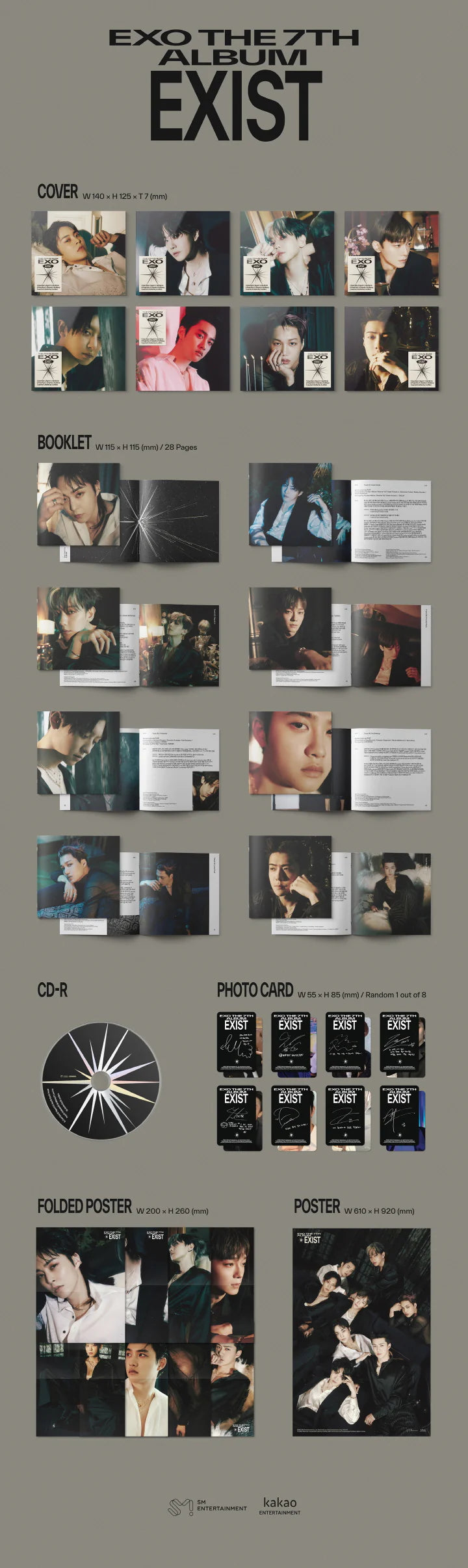 EXO - 7TH FULL ALBUM EXIST DIGIPACK VERSION Infographic