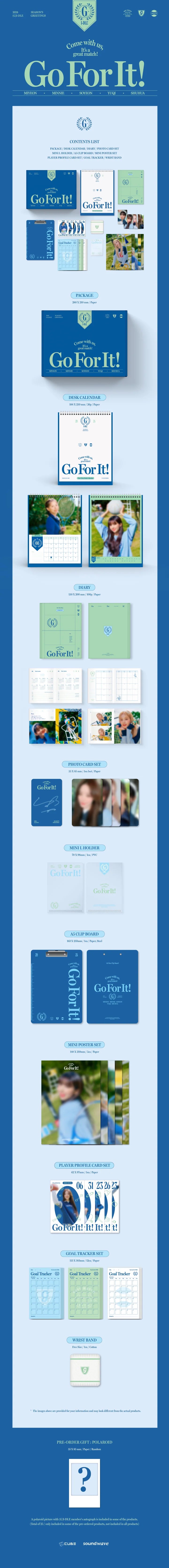 (G)I-DLE - 2024 SEASONS GREETINGS Go For It! Infographic