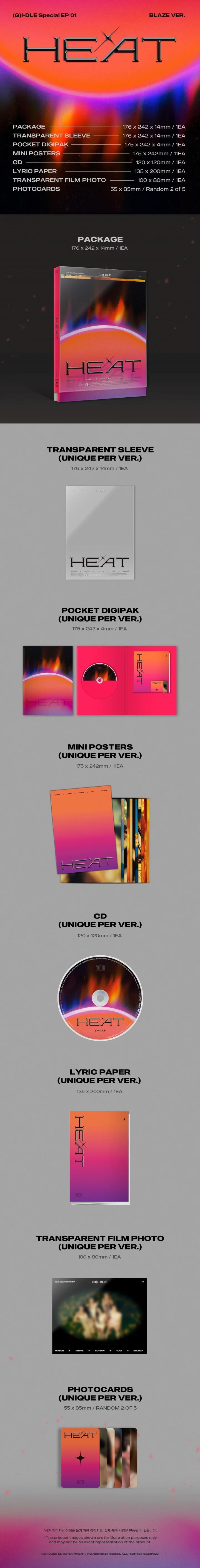 (G)I-DLE - SPECIAL ALBUM   HEAT   SLEEVE VER. Blaze Version Infographic