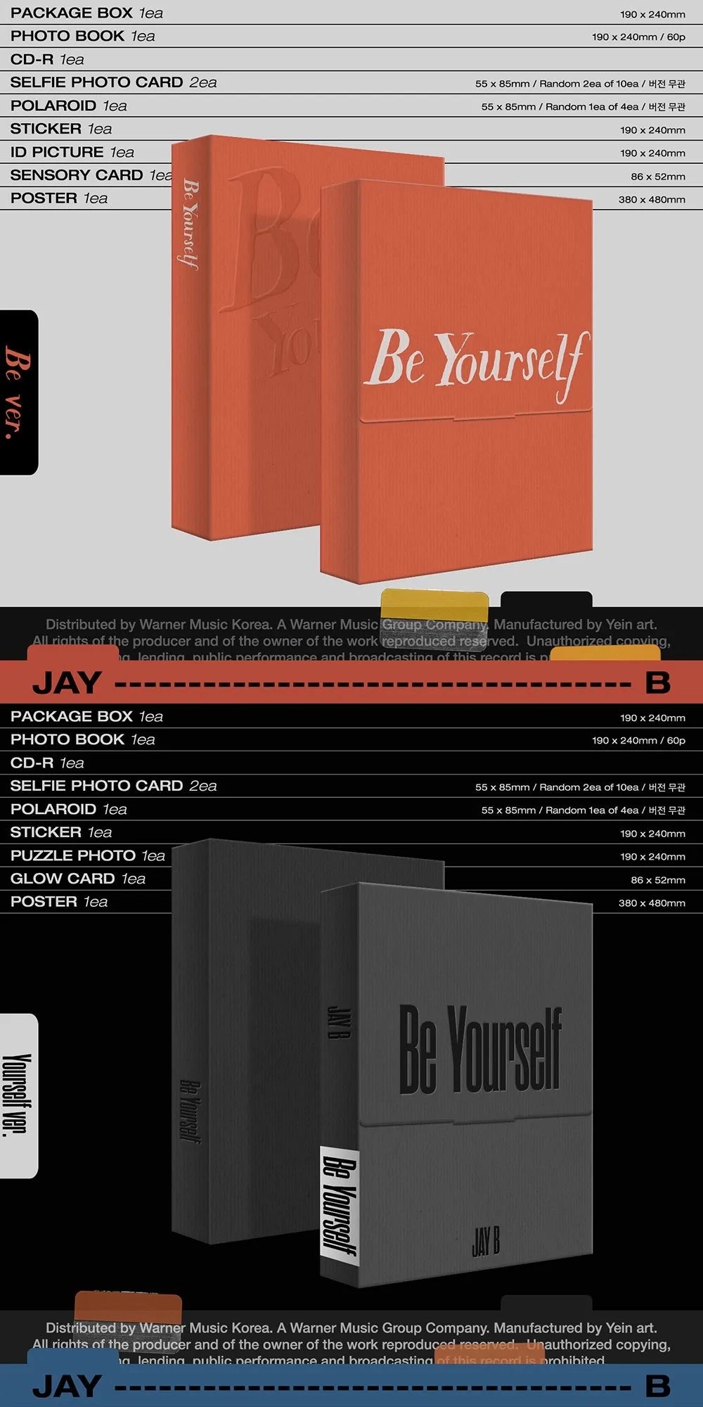 JAY B - 2ND EP ALBUM  BE YOURSELF Infographic