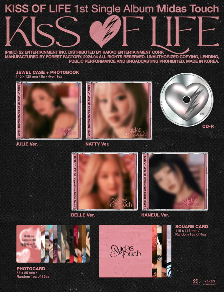 KISS OF LIFE - 1ST SINGLE ALBUM Midas Touch (Jewel Version) Infographic