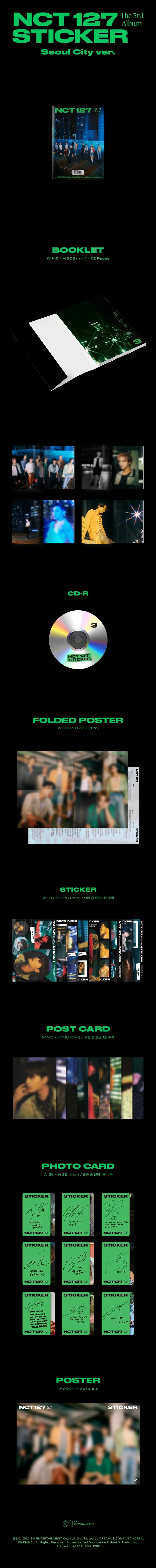 NCT 127 - THE 3RD ALBUM STICKER (SEOUL CITY VER.)