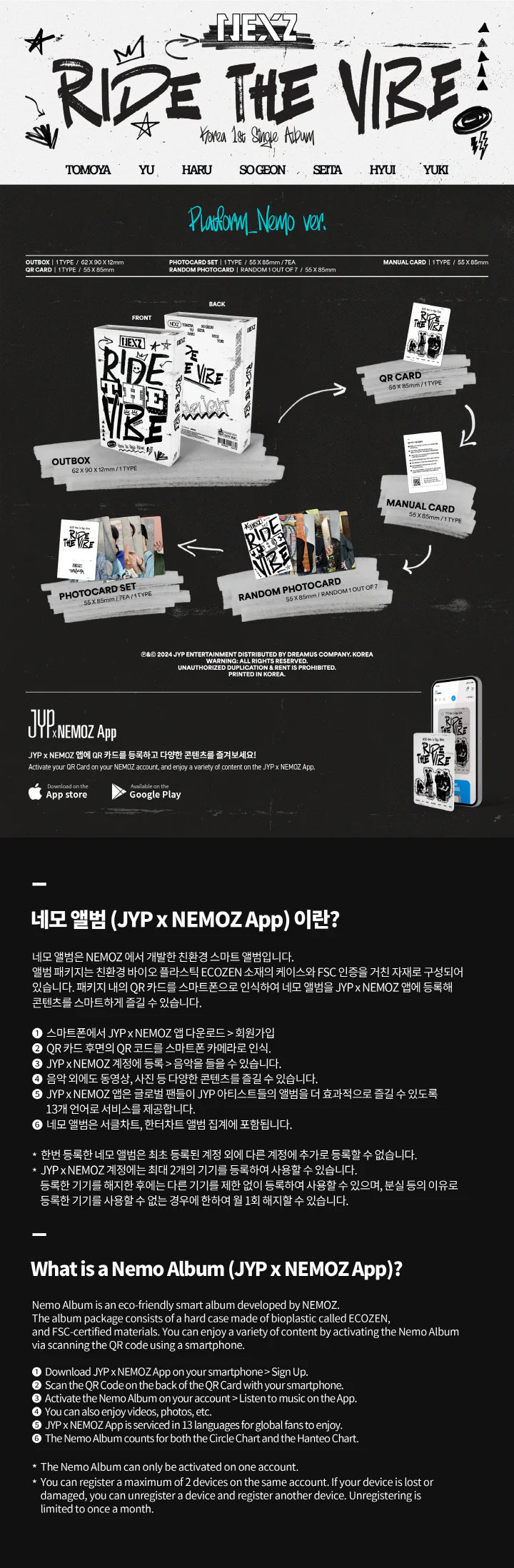 NEXZ - Ride the Vibe (Korea 1st Single Album) (Platform) Infographic