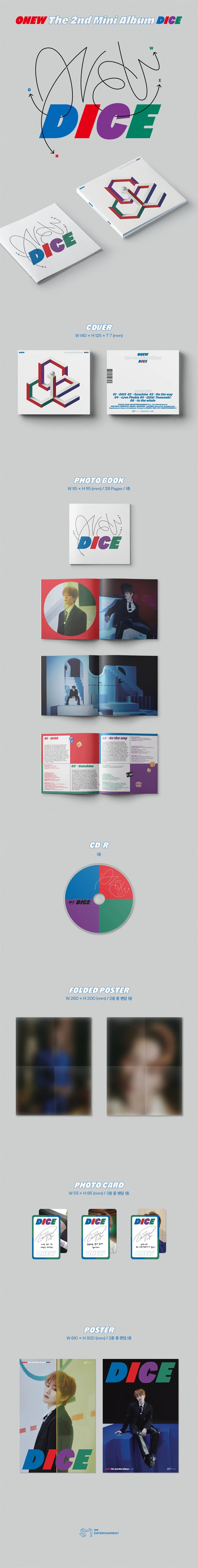 ONEW 2ND MINI ALBUM DICE DIGIPAK VER. Infographic