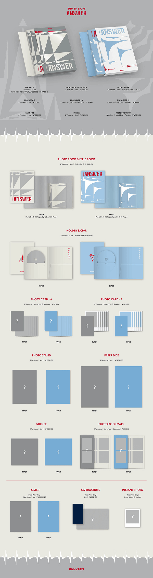 PREORDER  ENHYPEN - THE 1ST FULL REPACKAGE ALBUM DIMENSION  ANSWER Infographic