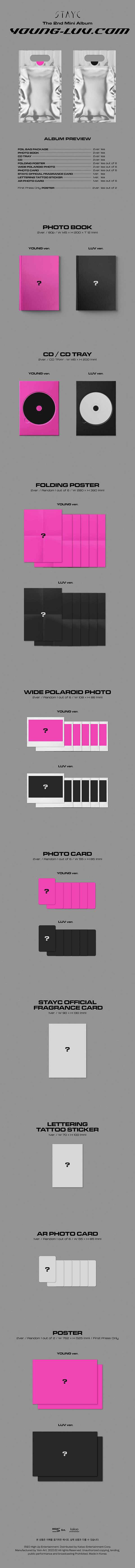 STAYC 2ND MINI ALBUM YOUNG-LUV.COM (+ GIFT PHOTOCARD) Infographic