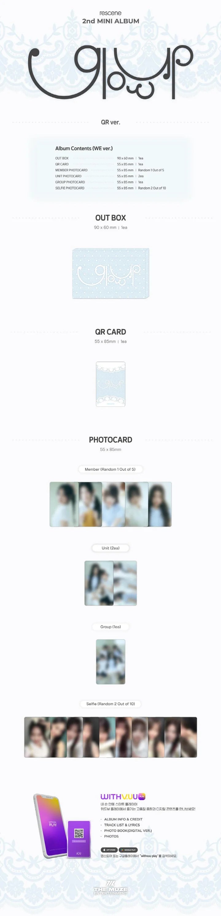 RESCENE - Glow Up (2nd MINI ALBUM) (QR Version) We Version Infographic