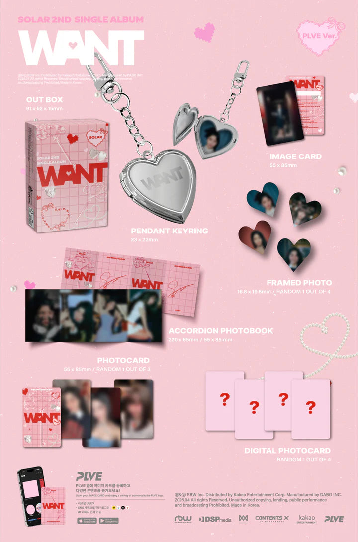 SOLAR (MAMAMOO) - WANT (2nd SINGLE ALBUM) (PLVE Version) Infographic